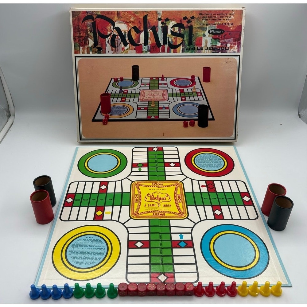 Pachisi The Game of India Board Game Whitman Vintage 1967 Complete - Picture 2 of 8